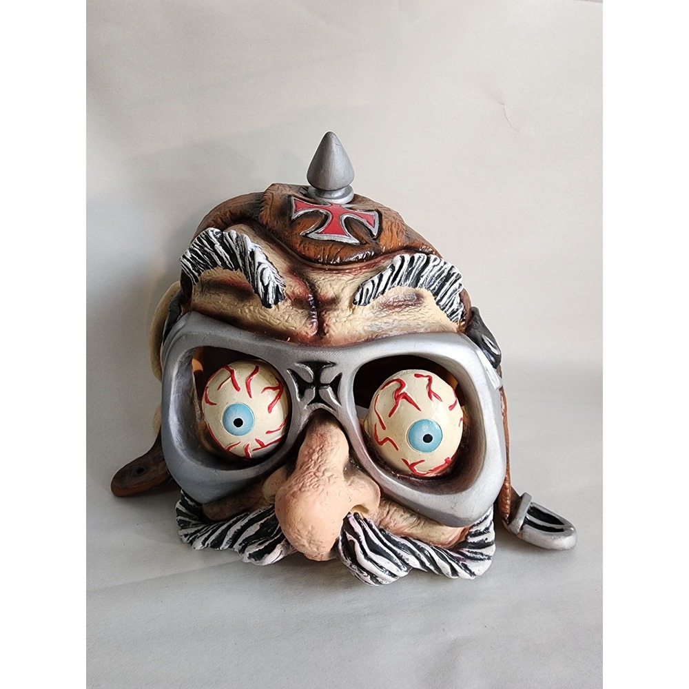 Vintage 2001 Fright Asylum Disguise Biker Aviator Latex Half Mask Cross Goggles